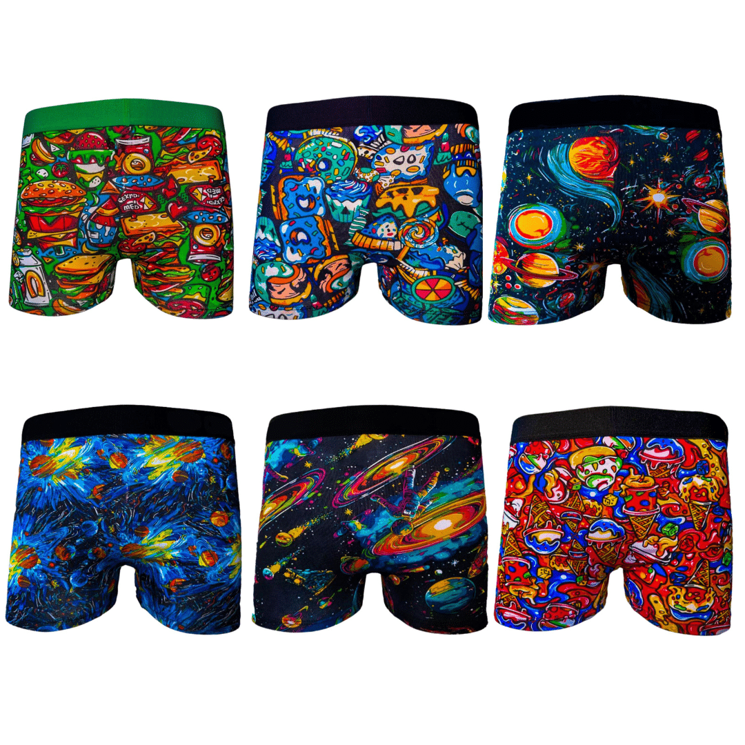 Mix Barevných Boxerů | 6 KUSŮ [M-2XL]