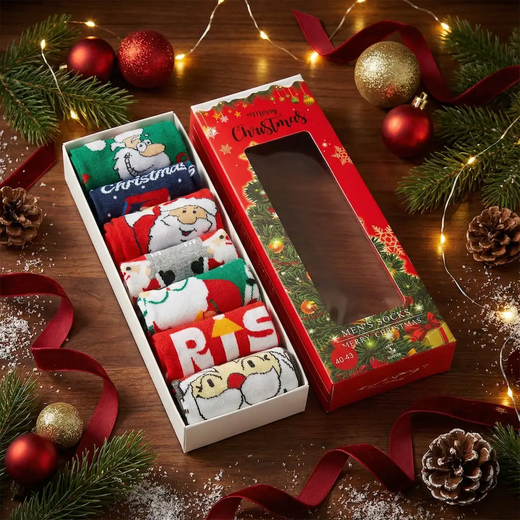 Krabička Vánočních Ponožek (P) | 7 PÁRŮ [40-46]