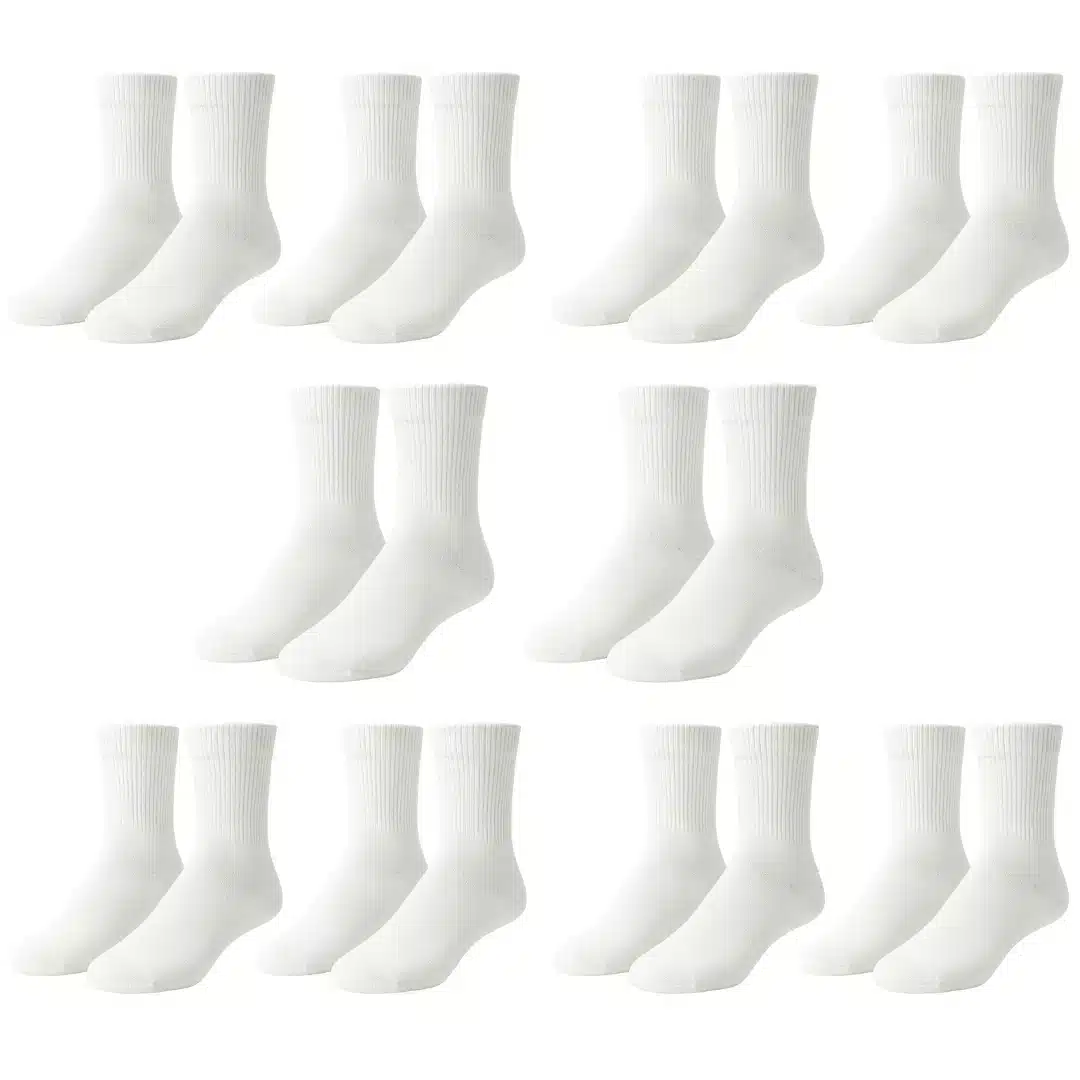 Sada Bílých Vysokých Ponožek | 10 PÁRŮ [35-46]