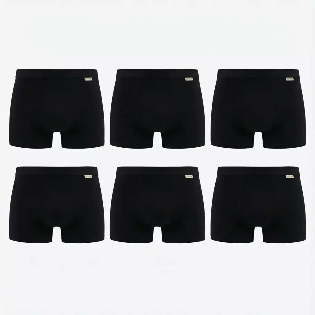 Sada Klasických Boxerek | ČERNÉ – 6 KS [M–3XL]