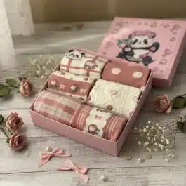 Dámská Dárková Krabice | RŮŽOVÁ – 6 PÁRŮ [35-41]