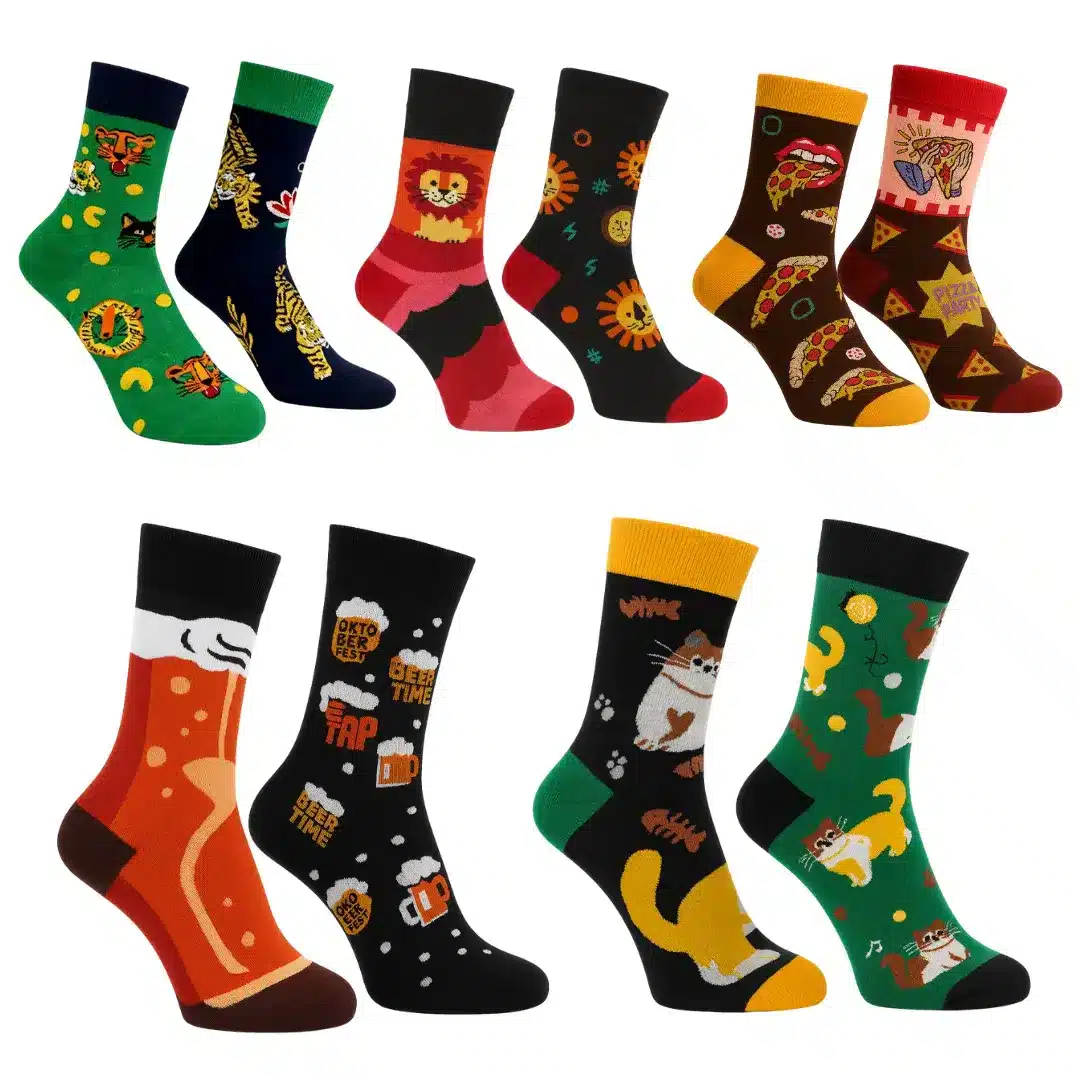 Kočičí Neparové Ponožky | 5 PÁRŮ [36-46]