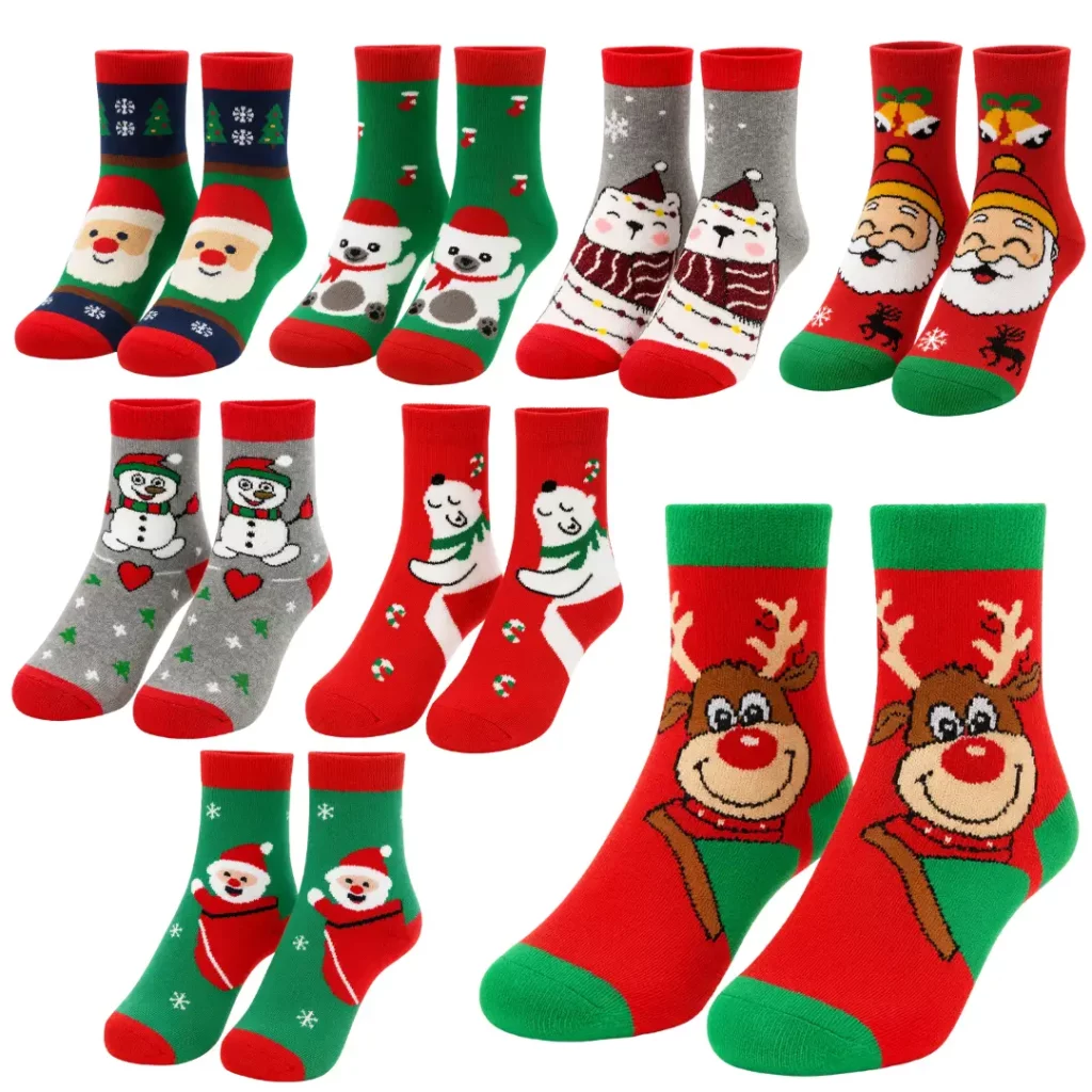Mix Vánočních Ponožek (DĚT) | 8 Párů [23-38]