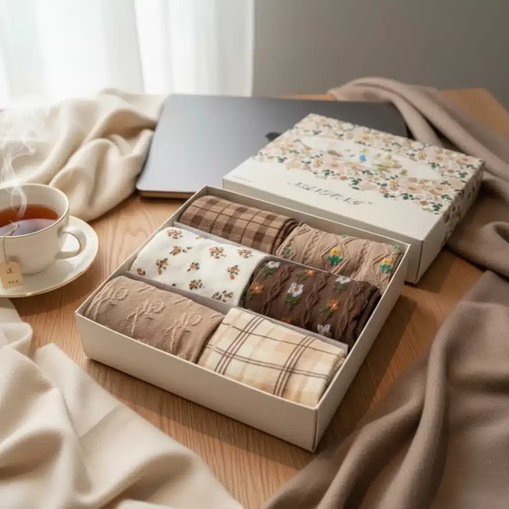 Dámská Dárková Krabice | HNĚDÁ – 6 PÁRŮ [35–41]