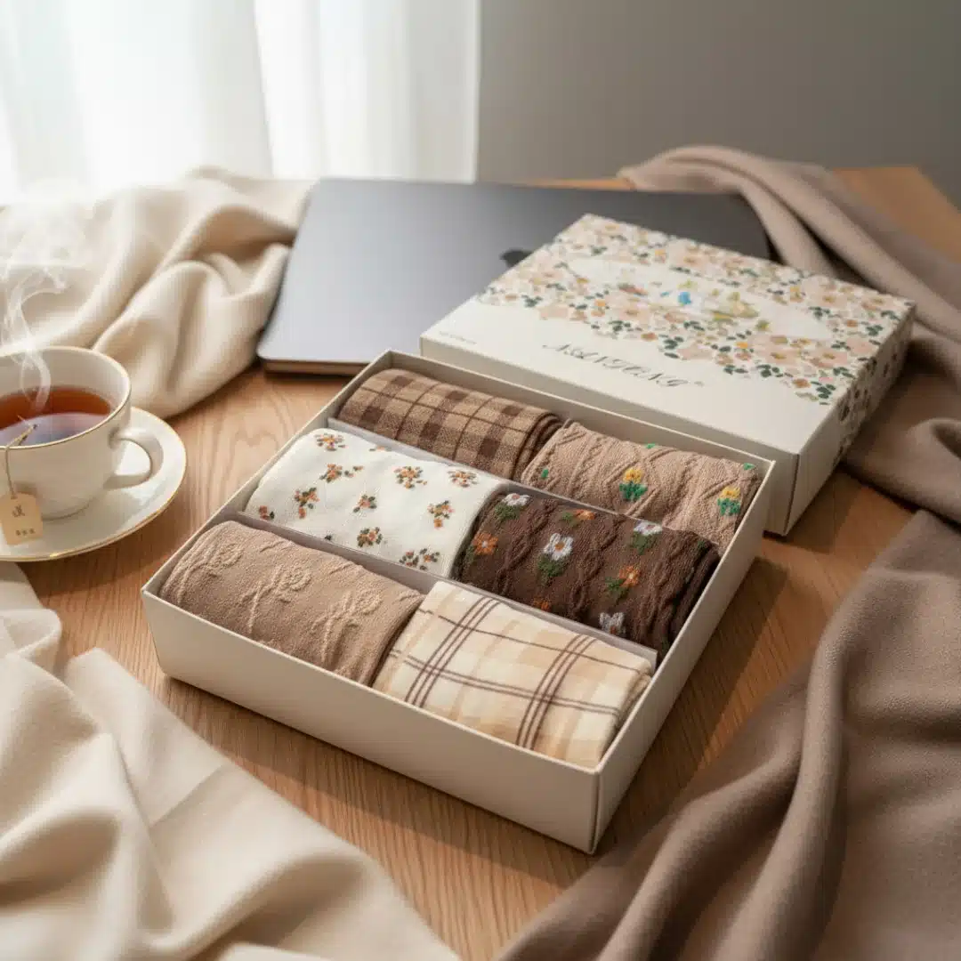 Dámská Dárková Krabice | HNĚDÁ – 6 PÁRŮ [35–41]